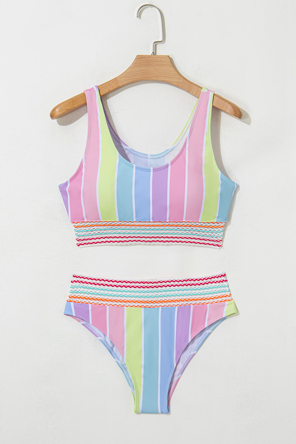 Rainbow Stripe Bikini Swimsuit