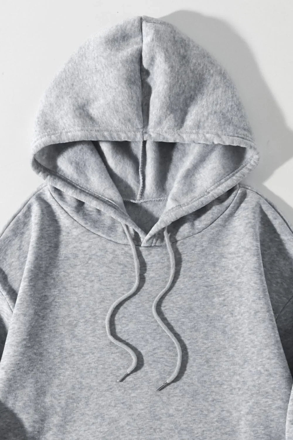 Plain Dropped Shoulder Hoodie Trendsi Drawstring Dropped Shoulder Hoodie