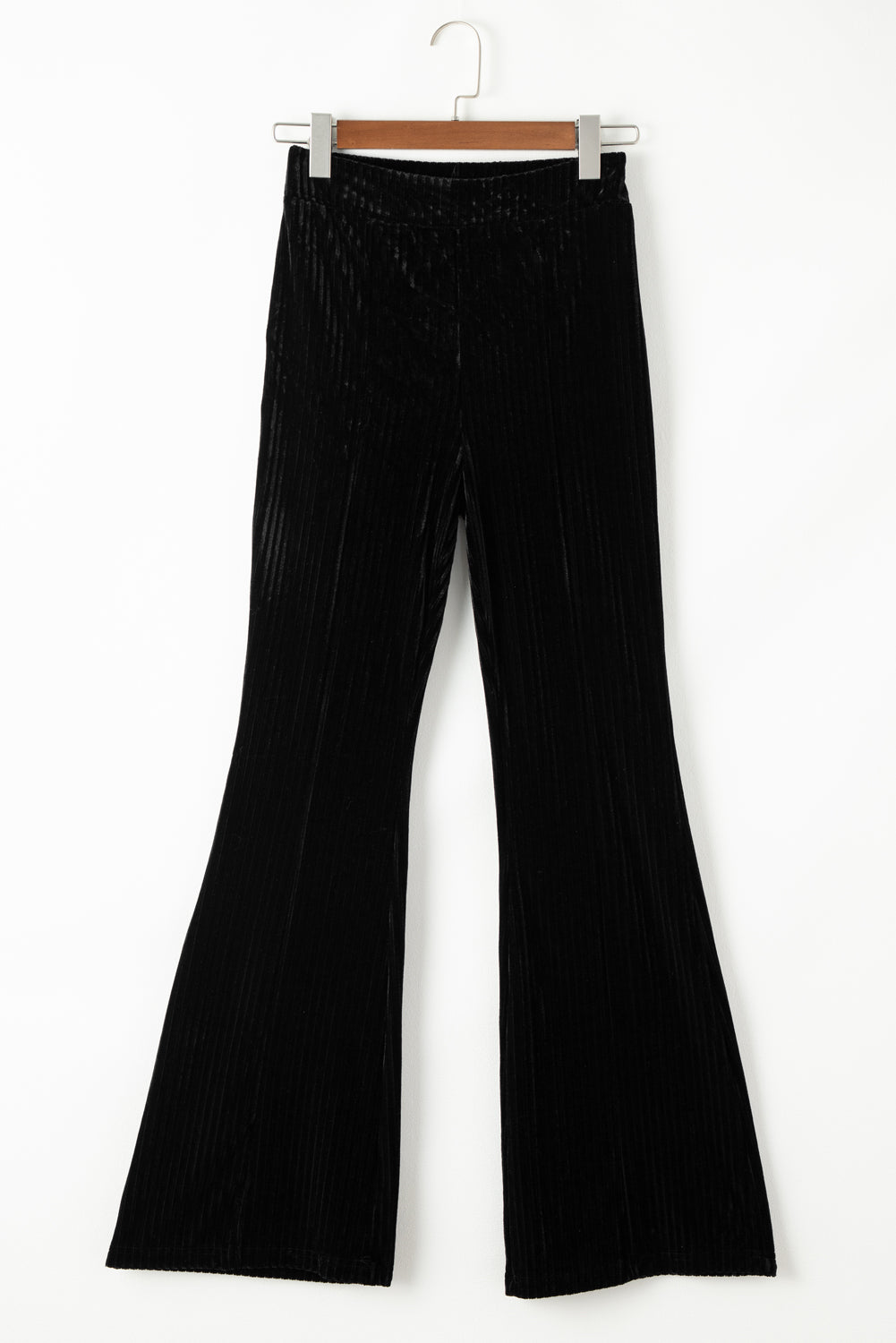 Black High Waist Flare Corduroy Pants