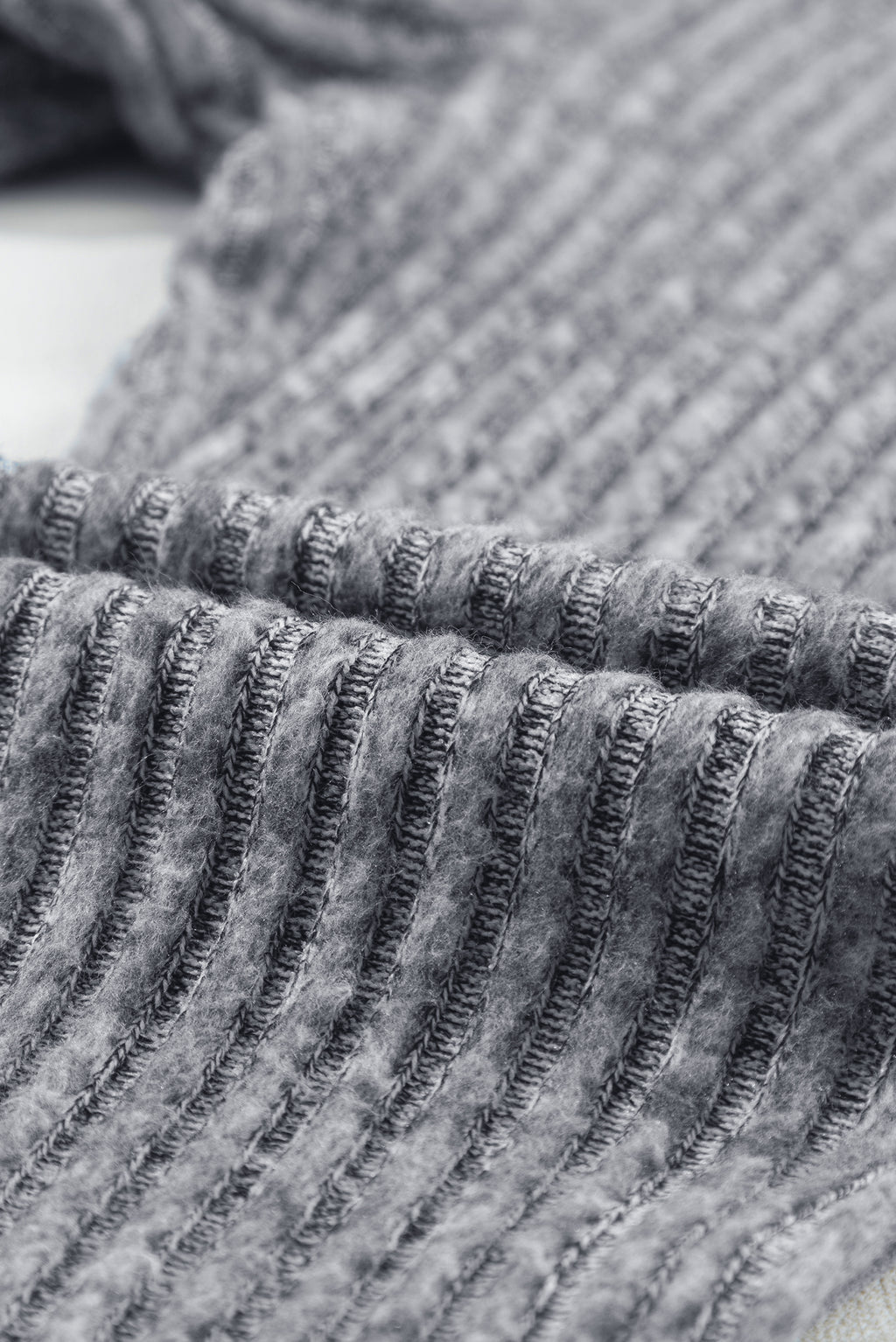 Gray Wide Waistband Ribbed Knit Leggings
