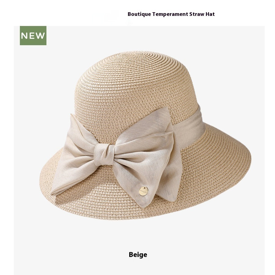 Woven Big Bow Summer Hat
