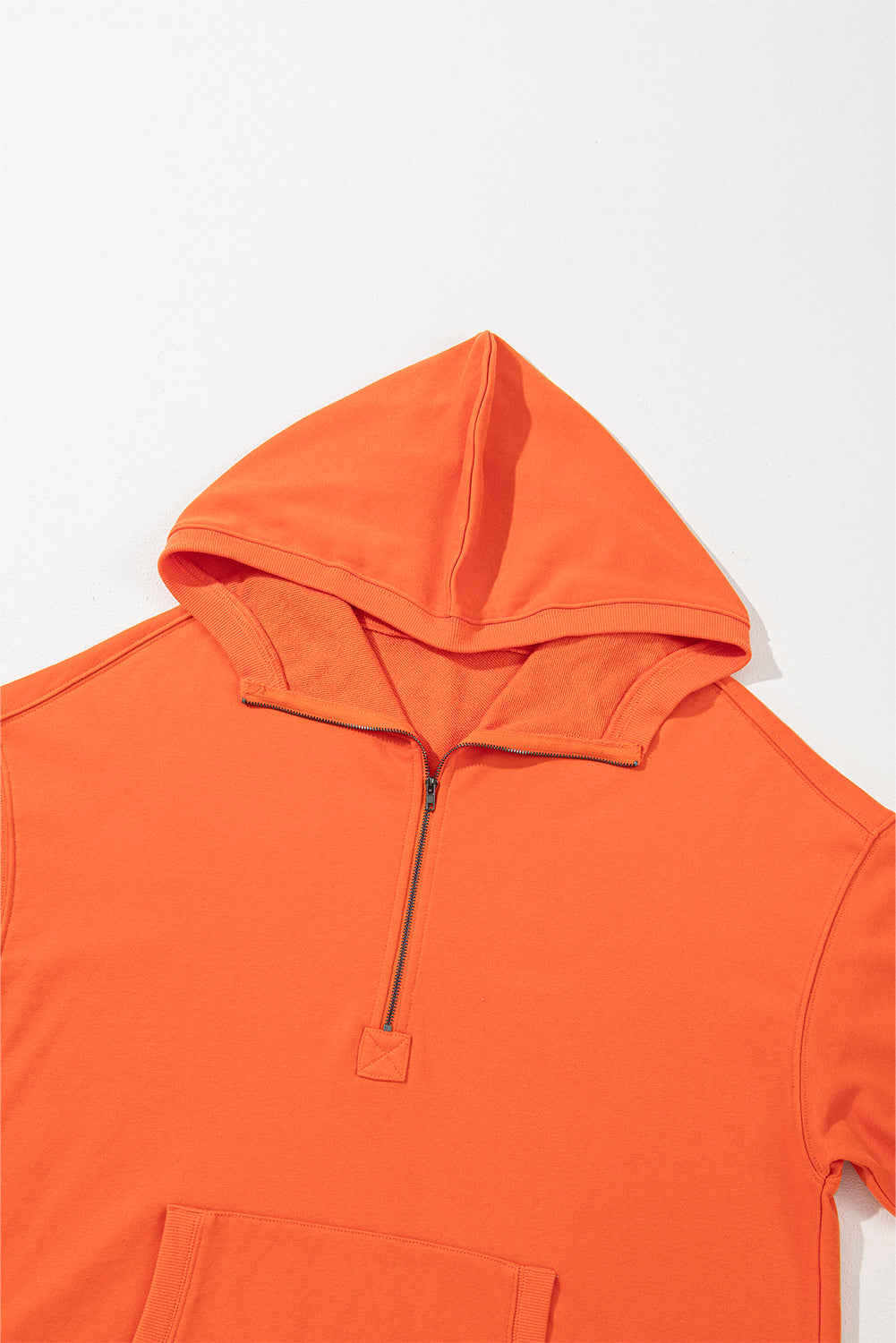 Orange Half Zip Oversized Hoodie