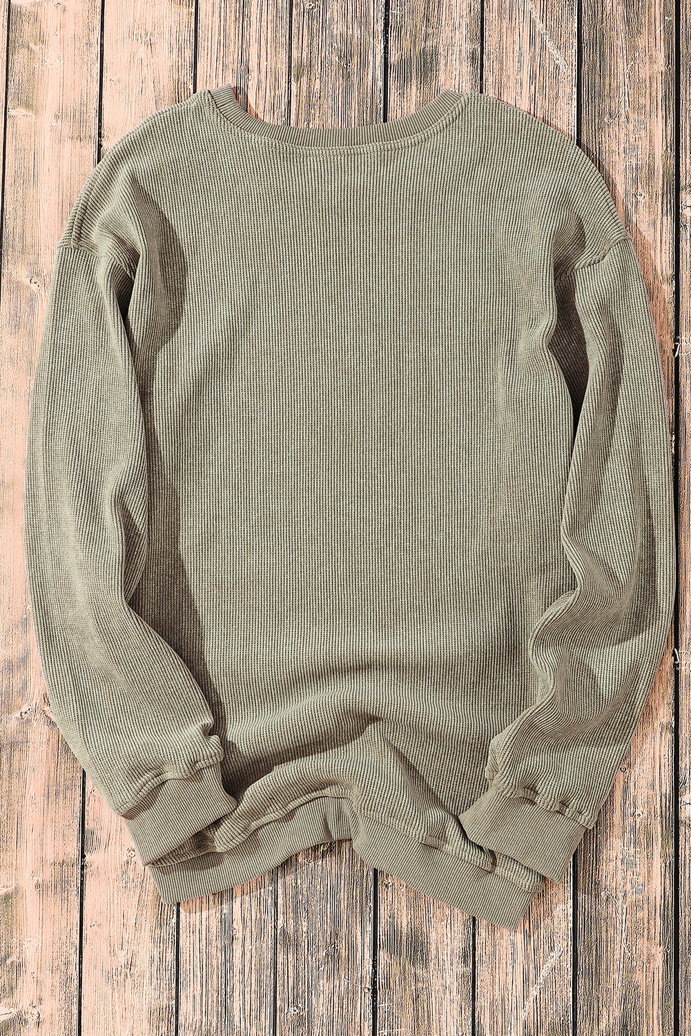 Plain Corded Crew Neck Sweatshirt