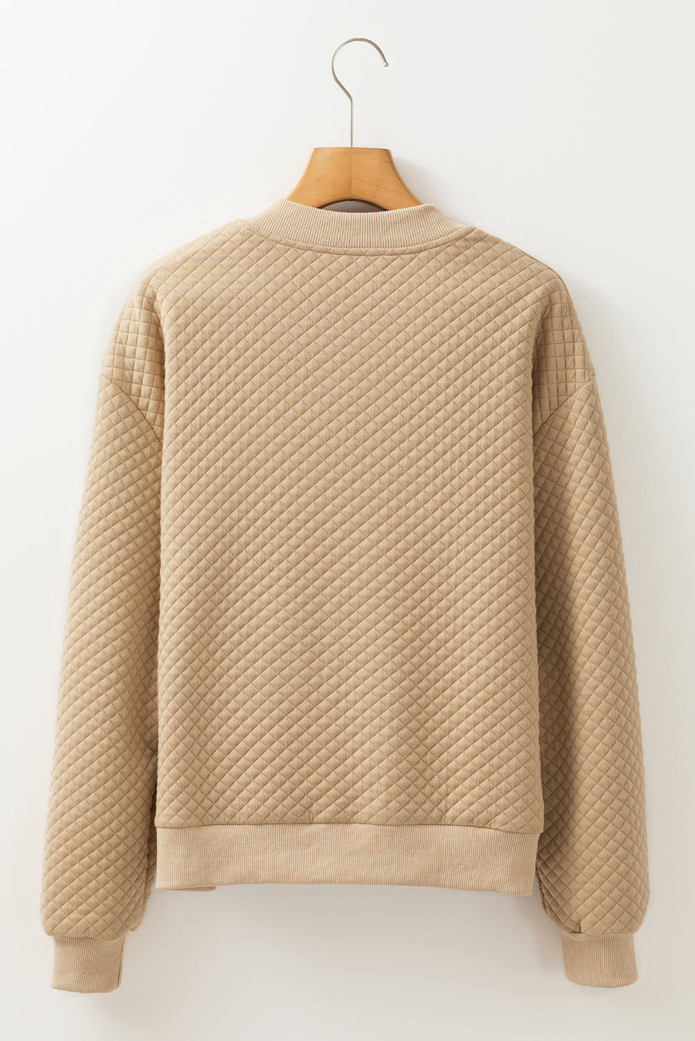 Pale Khaki Solid Textured Baseball Collar Jacket Dear-Lover Dropshipping Outerwear/Jackets