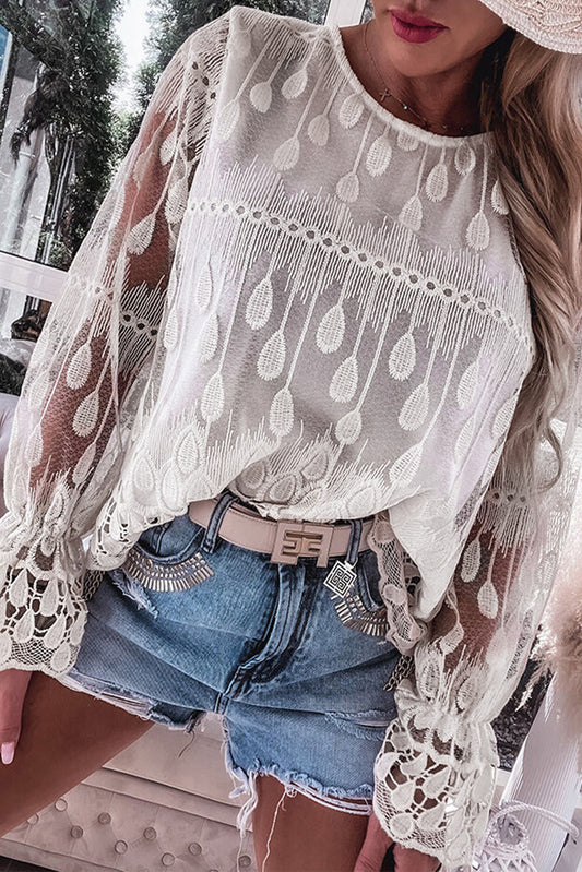 Long Sleeve Lace Blouse