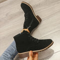 Suede Round Toe Martin Boots Black Bazaare Mart Suede Round Toe Martin Boots
