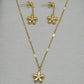 18K Gold Plated DaintyFloral Jewelry Set Bazaare Mart Gold Earrings and Necklace Set