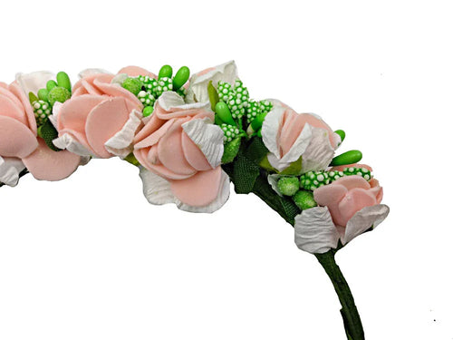 Bridal Flower Wreath Headband Bazaare Mart Pink Rose Headband