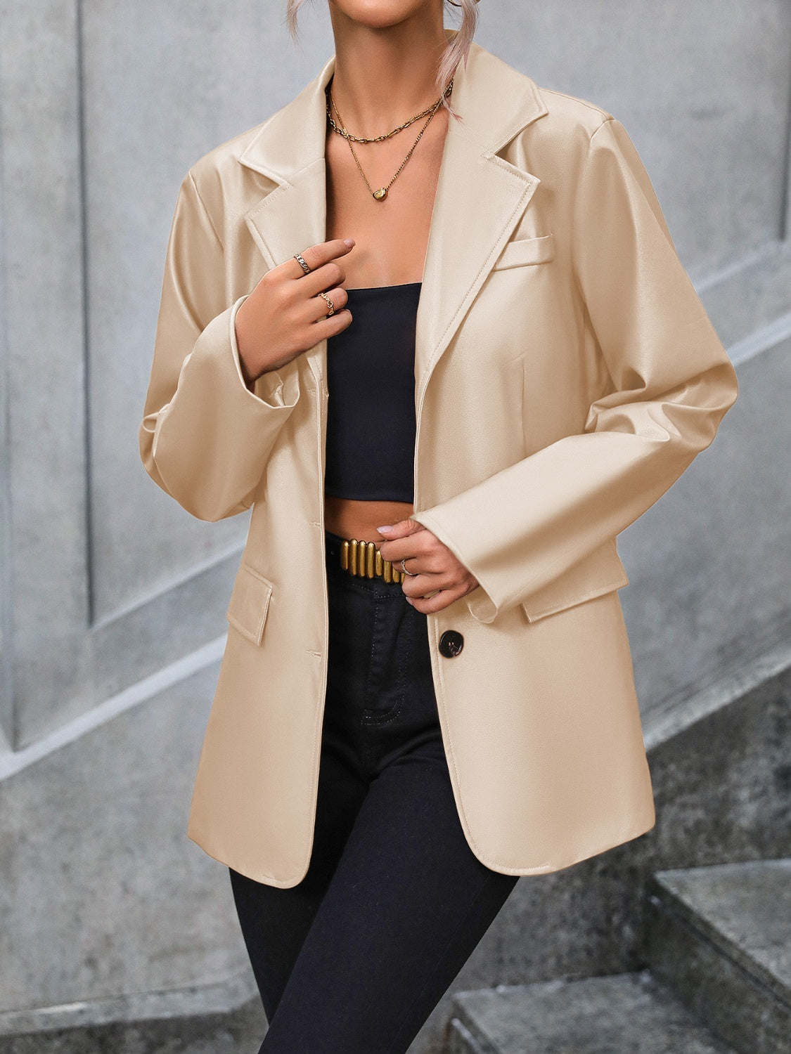 Classic PU Blazer