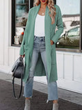 Open Front Dropped Shoulder Outerwear Turquoise Trendsi Open Front Dropped Shoulder Outerwear