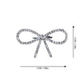 Rhinestone Bow Brooch White 1pc Bazaare Mart Bow Brooch