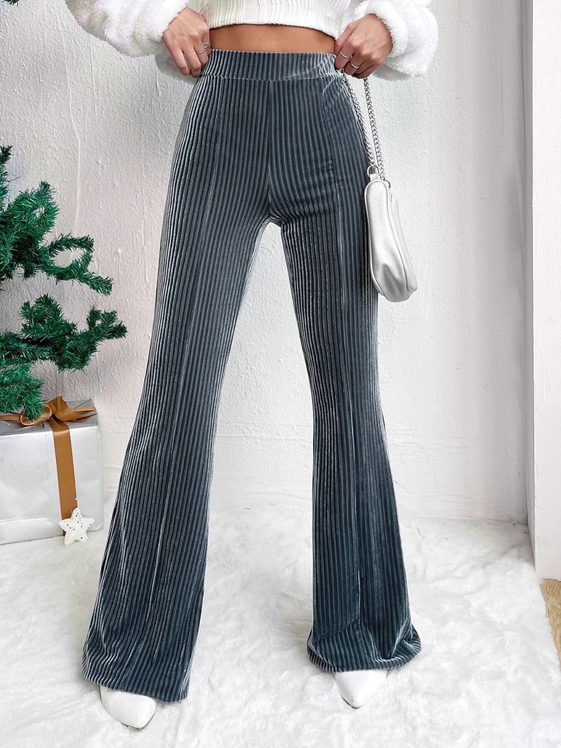 High Waist Corduroy Flare Pants