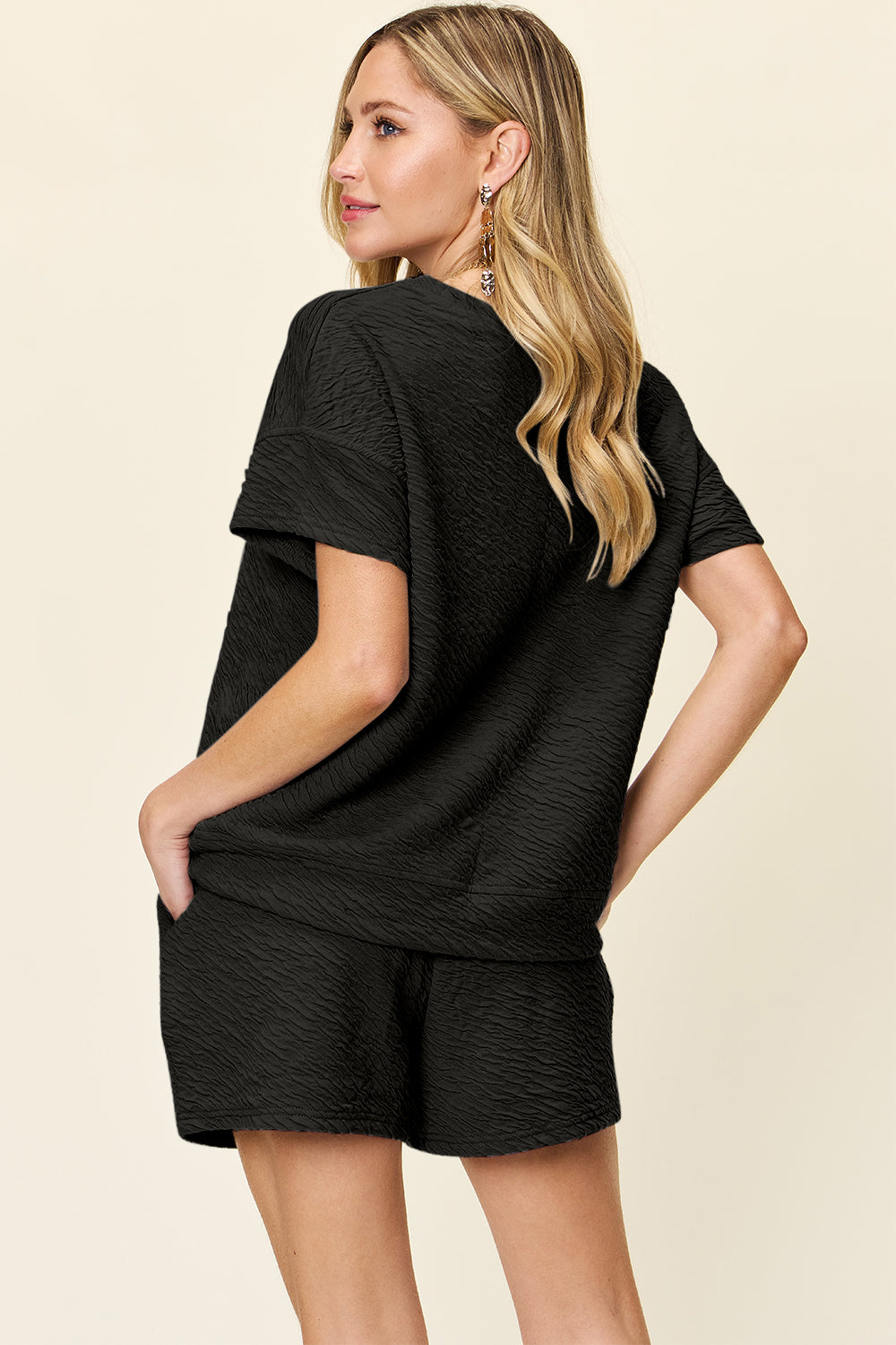 Plain Short Sleeve T-Shirt Shorts Set