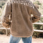Brown Sherpa Leopard Print Jacket Bazarre Mart Outerwear/Jackets
