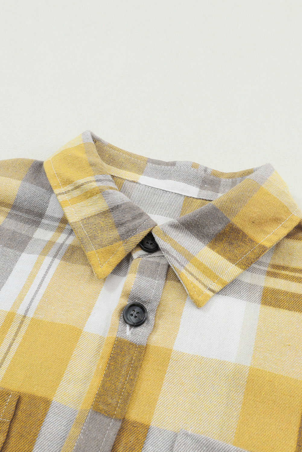 Yellow Plaid Button Up Patch Pocket Shirt