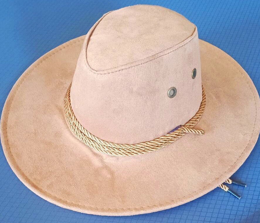 Faux Suede Western Rope Rider Hat