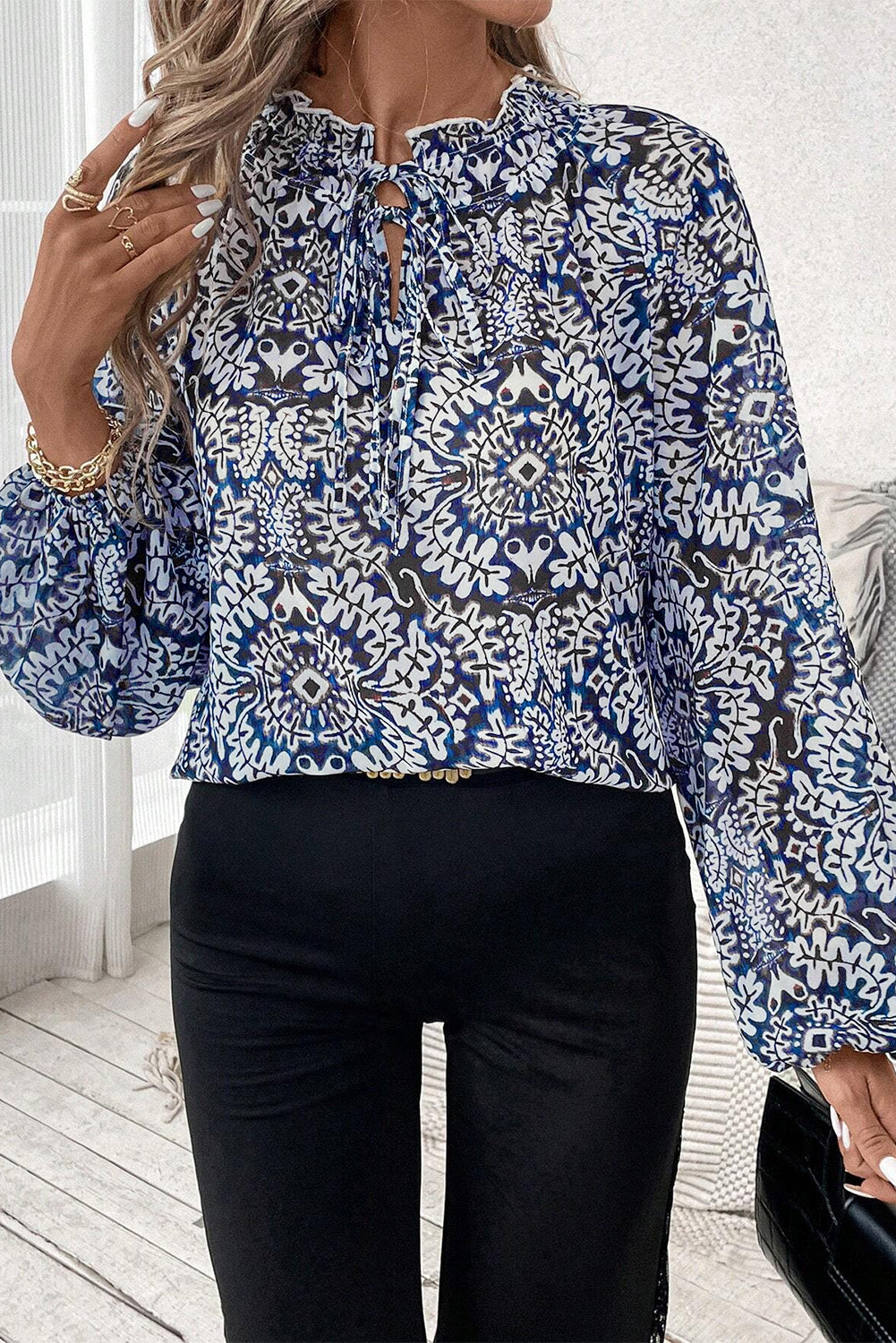 Navy Mandala Blouse