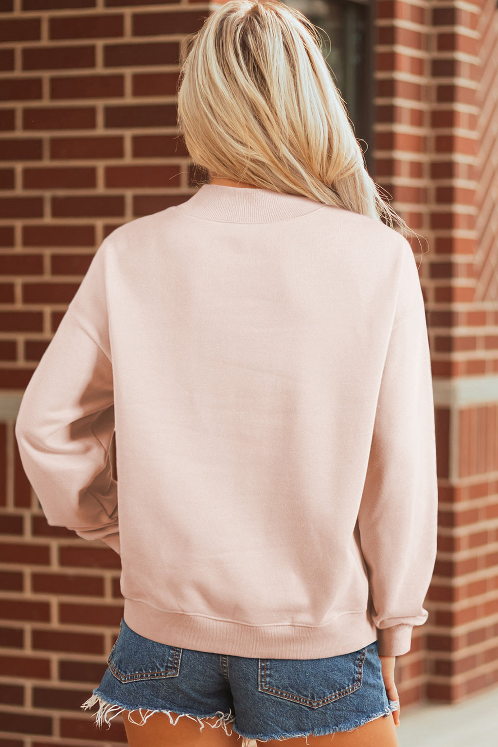 Floral Pumpkin Graphic Mock Neck Oversized Sweatshirt