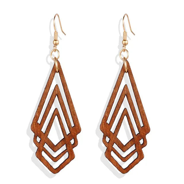 Retro Wood Earrings A Bazaare Mart Wood Hoop Earrings