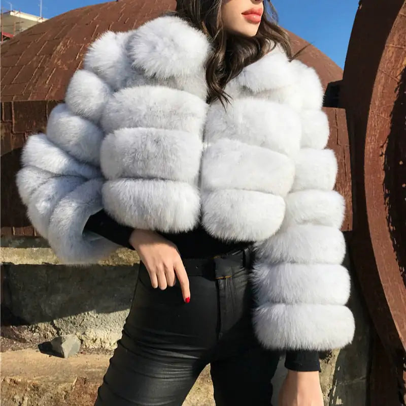 Chinchilla Style Faux Fur Jacket