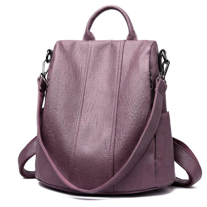 Leather Anti-theft Multifunctional Backpack