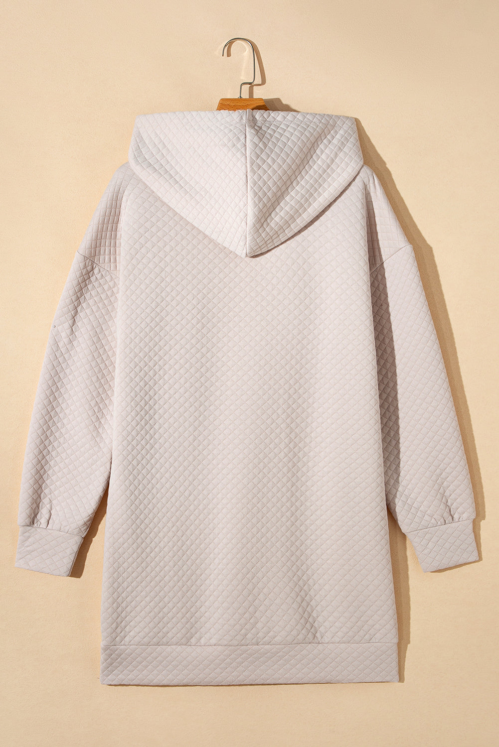 Solid Half Zipper Quilted Pullover Sweatshirt