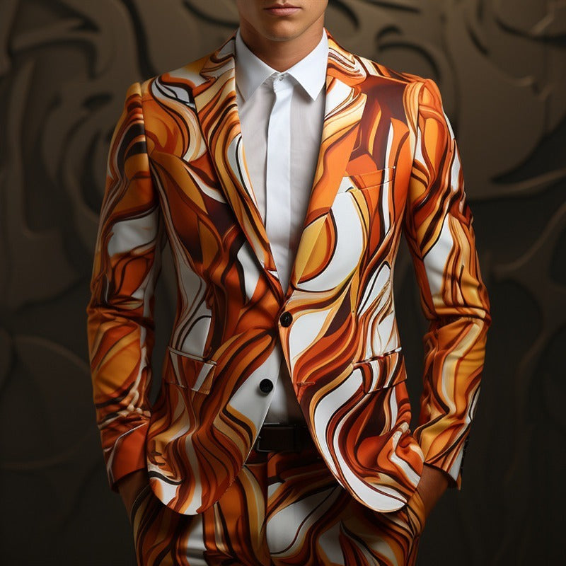 Men's 3D Digital Print Suit