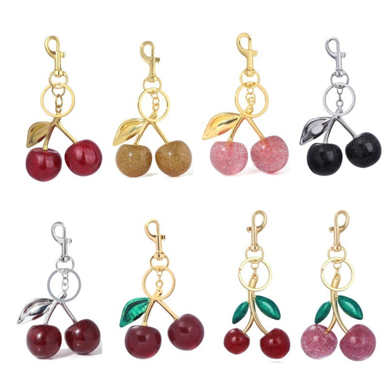 Glittering Cherries Keychain