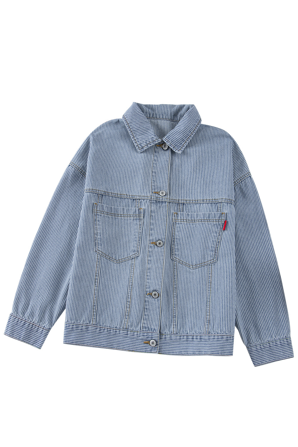 Blue Striped Denim Jacket