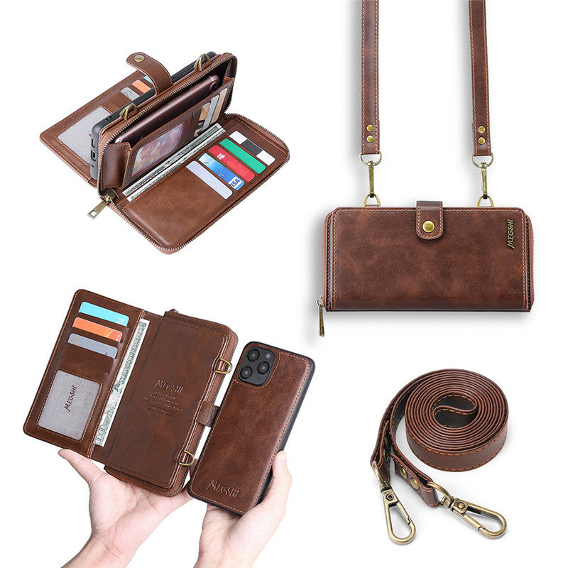 Wallet Phone Case with Shoulder Strap