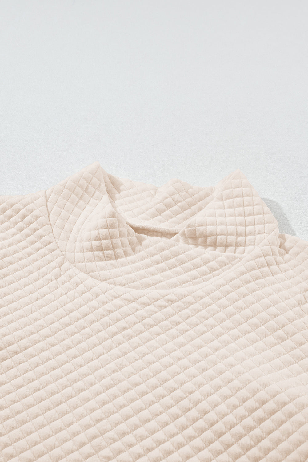 Solid Half Zipper Quilted Pullover Sweatshirt