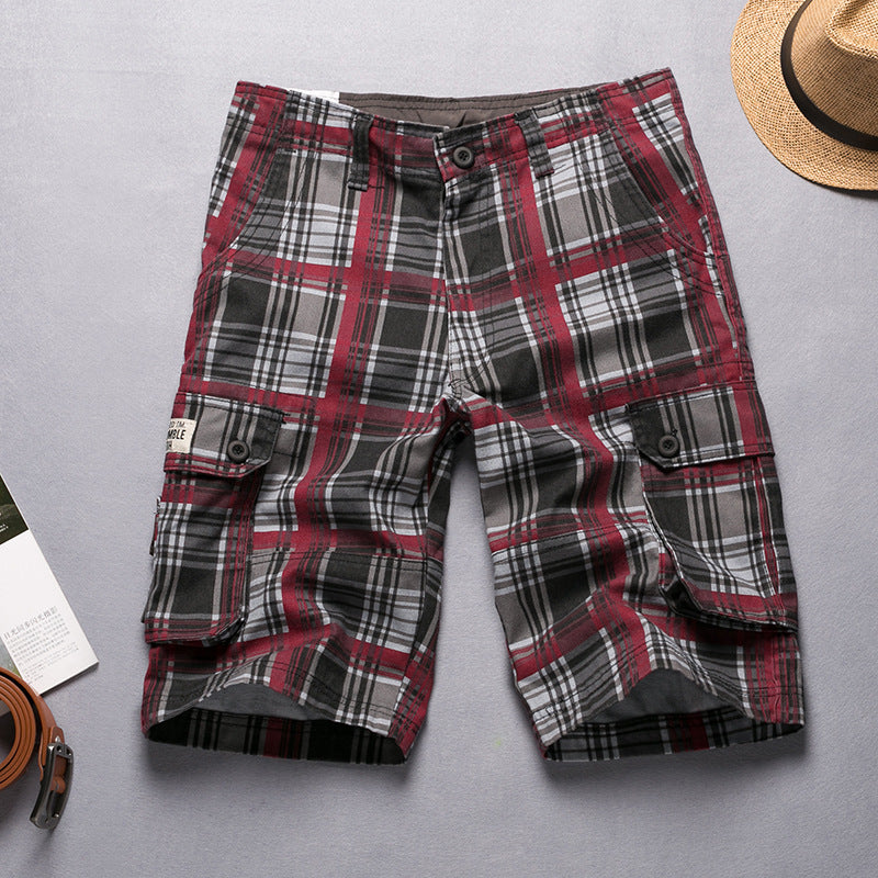 Men's Casual Plaid Beach Shorts