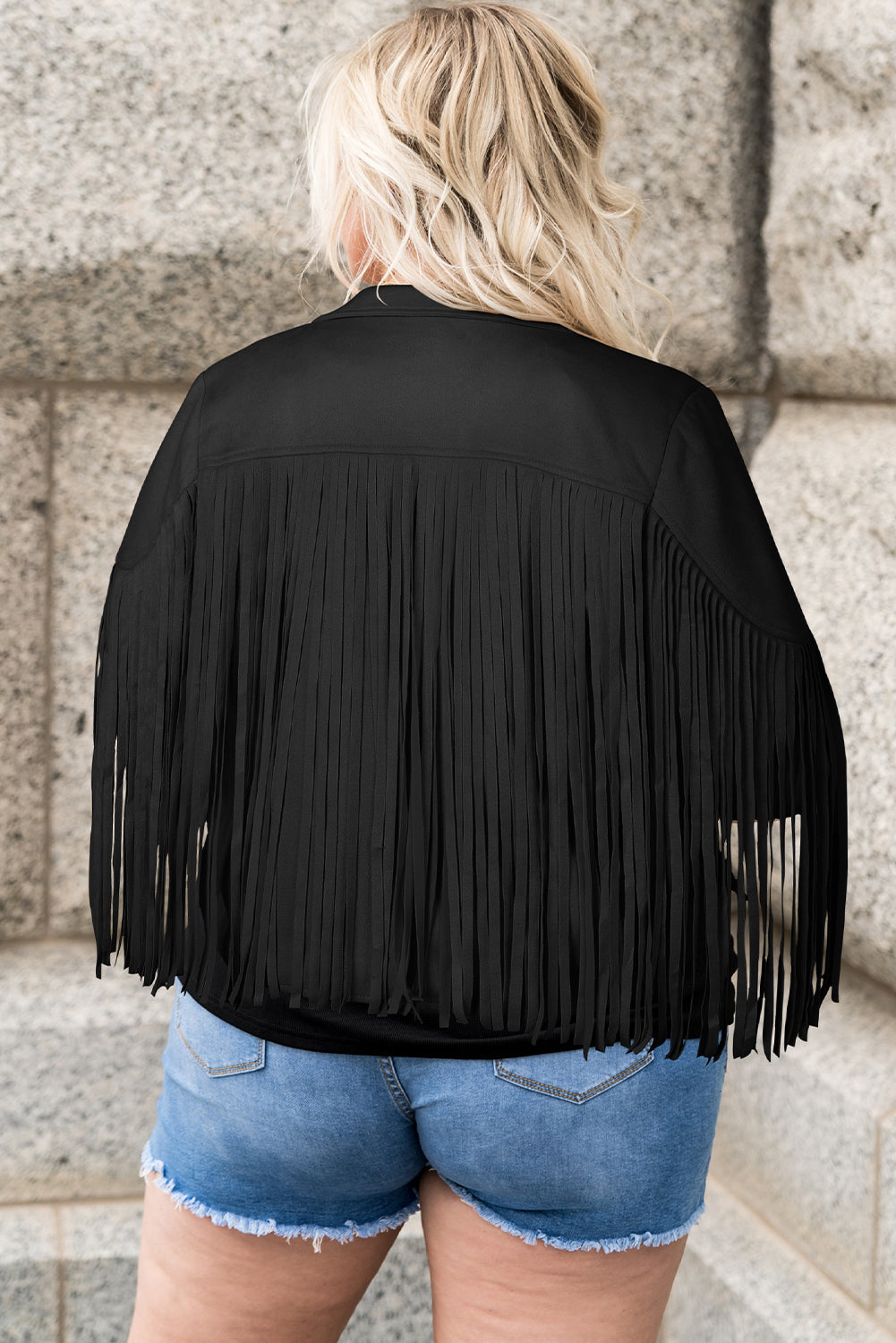 Open Front Fringe Jacket