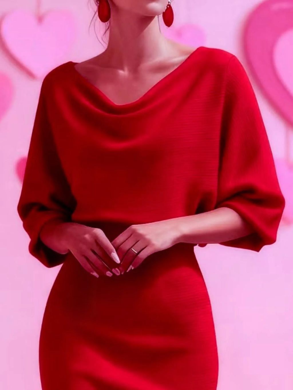 Cowl Neck Bodycon Midi Dress Trendsi Cowl Neck Bodycon Midi Dress