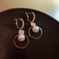 High-end Double Hoop Pearl Earrings bazaare mart Dangle Earrings