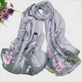 Printed Chiffon Scarf For Women Grey Bazaare Mart Scarves