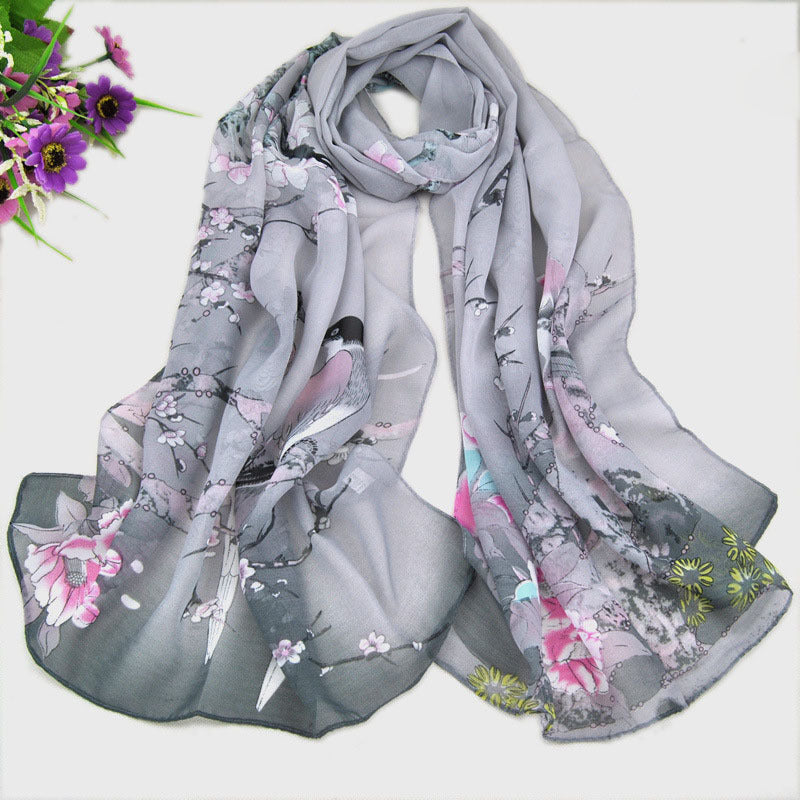 Printed Chiffon Scarf For Women