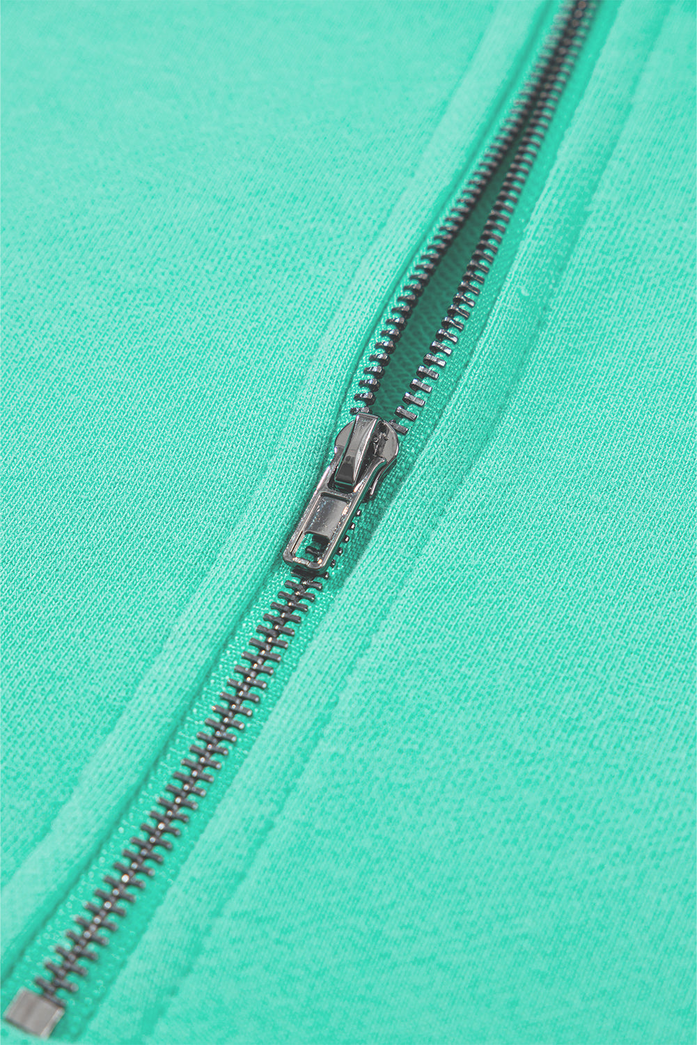 Teal Half Zipper Oversized Hoodie