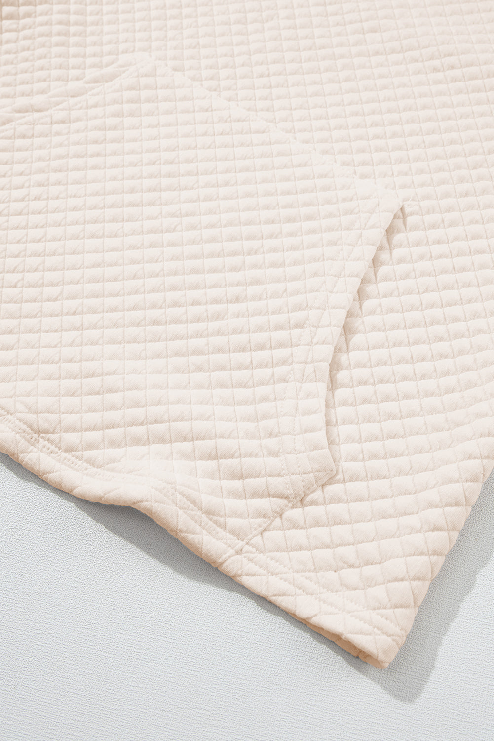 Solid Half Zipper Quilted Pullover Sweatshirt