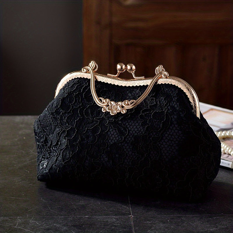 Small Floral Lace Clutch Bag
