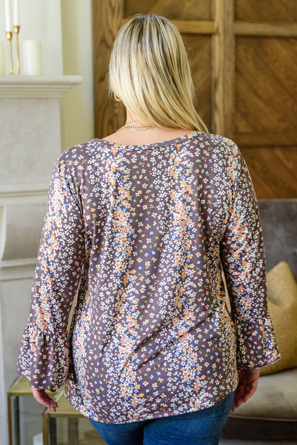 Purple Floral Plus Size A Line Blouse