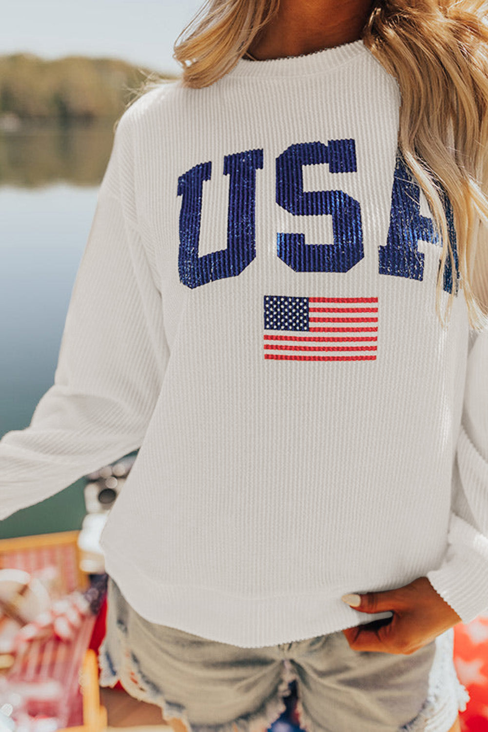 White USA Sweatshirt