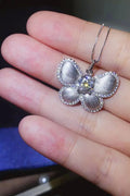 Butterfly Necklace Silver One Size Bazaare Mart 1 Carat Moissanite Butterfly Pendant Necklace