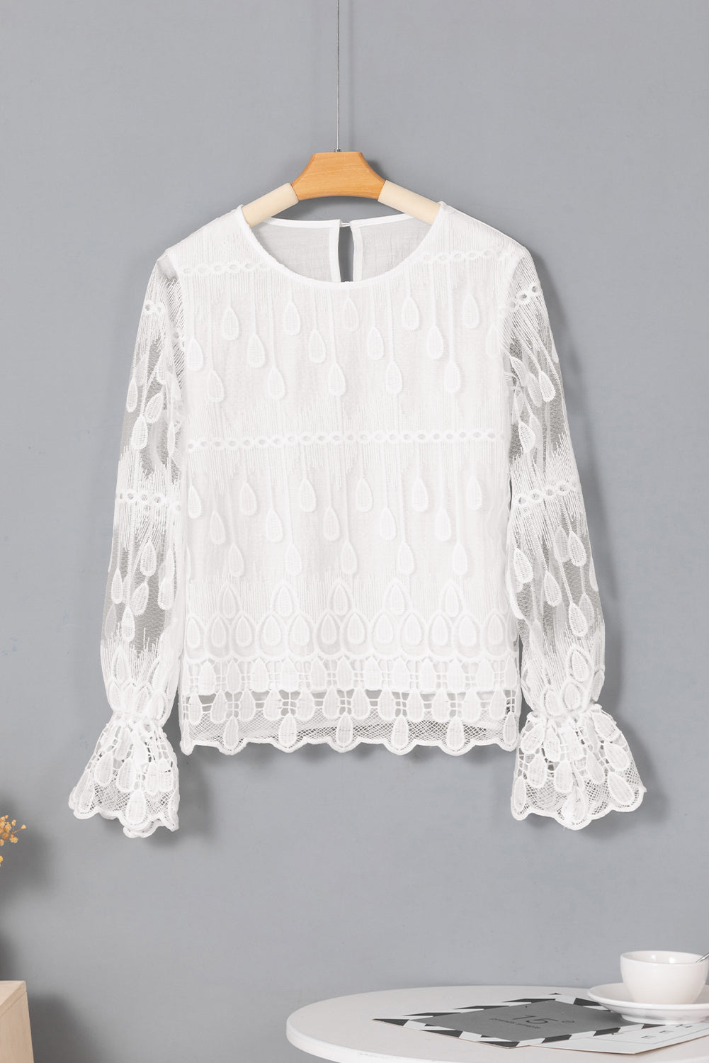 Long Sleeve Lace Blouse