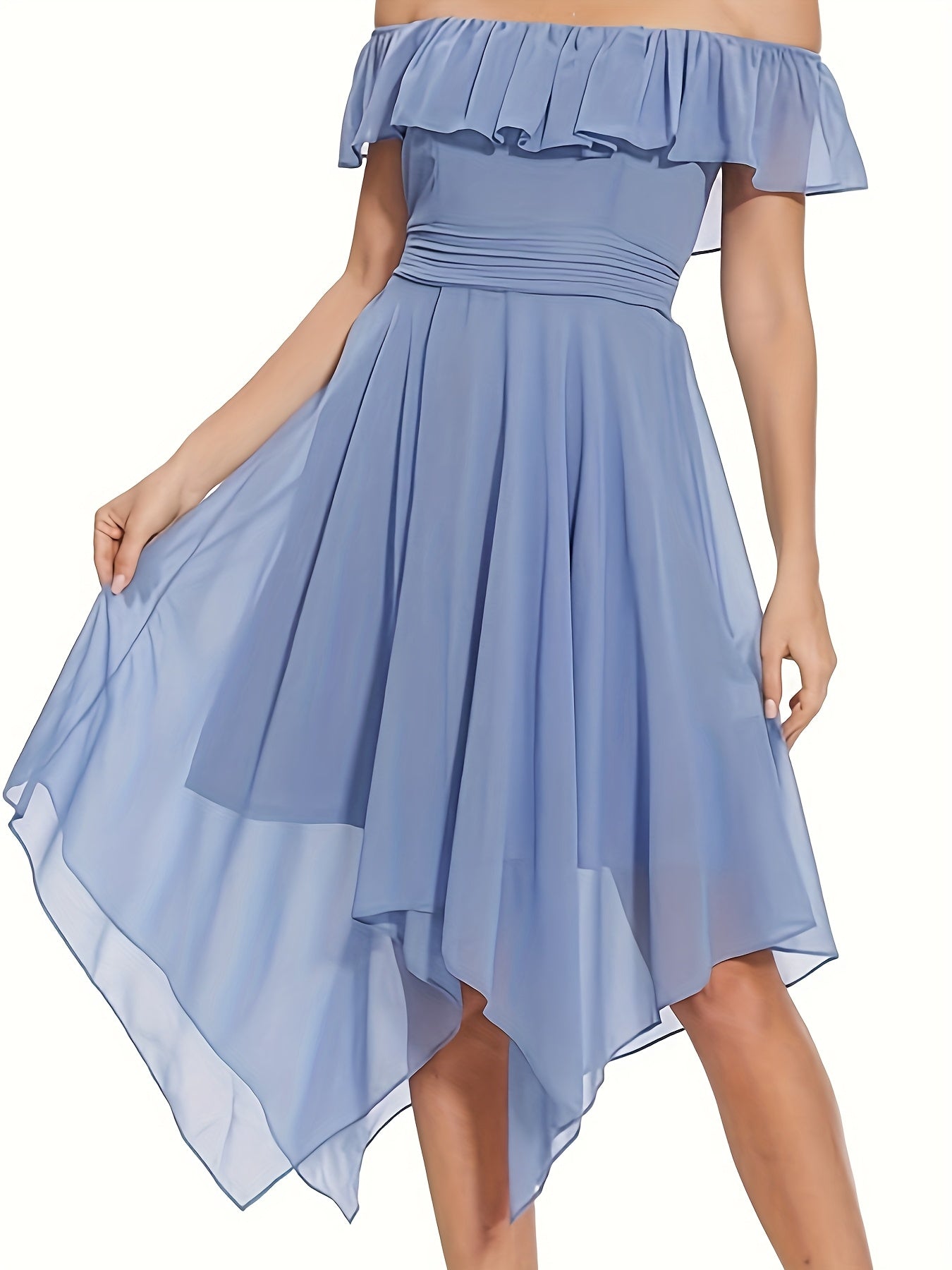Flowy Off-the-Shoulder Bridesmaid Dress