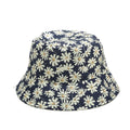 Women's Reversible Floral Bucket Hat Pure Cotton Navy Blue M56 To 58cm Bazaare Mart Floral Bucket Hat