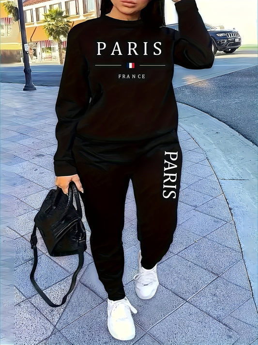 Black Paris Sweatsuit Set