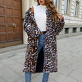 Animal Print Plush Dress Coat Brown Leopard Printed Bazaare Mart Long Leopard Coat