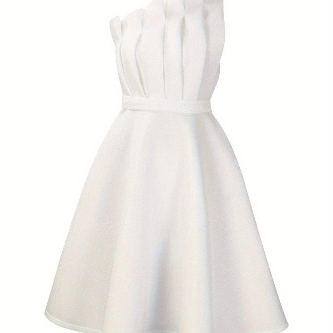 Pleated High-Waisted Bridesmaid Dress
