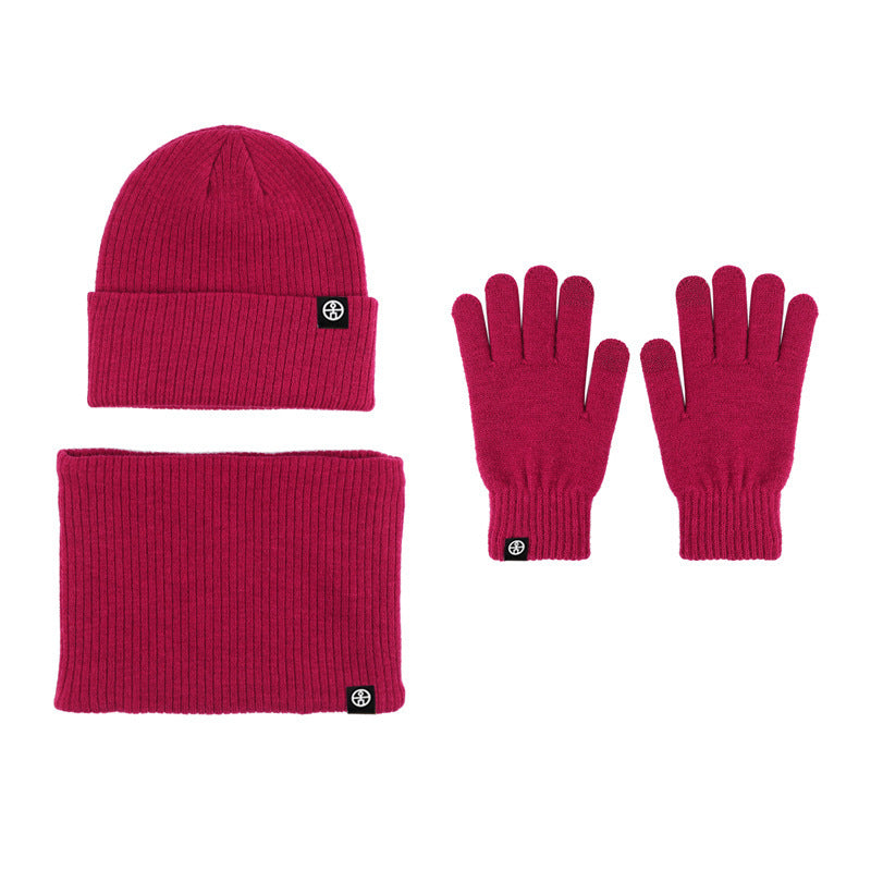 Three-piece Alpaca Fleece Hat Scarf Gloves Set
